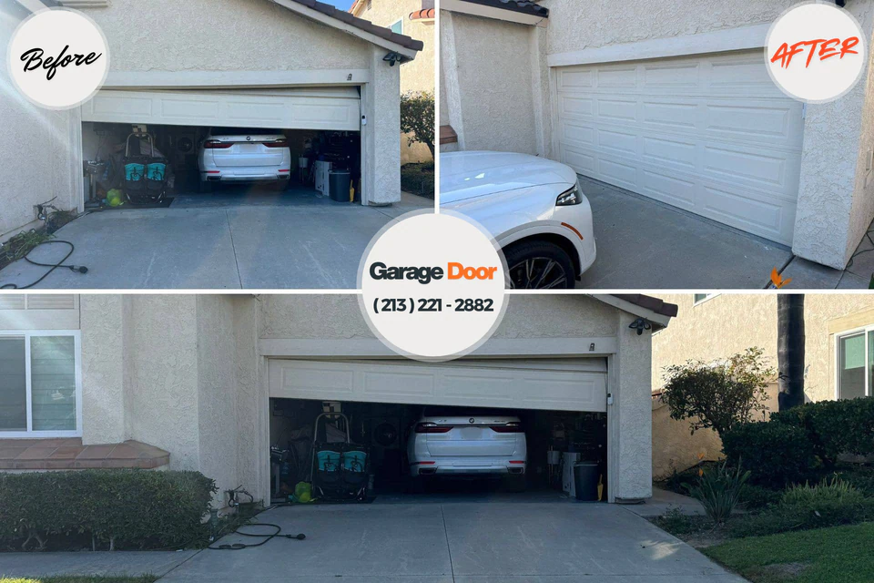 Before and after: garage door repair Lincolndale, NY
